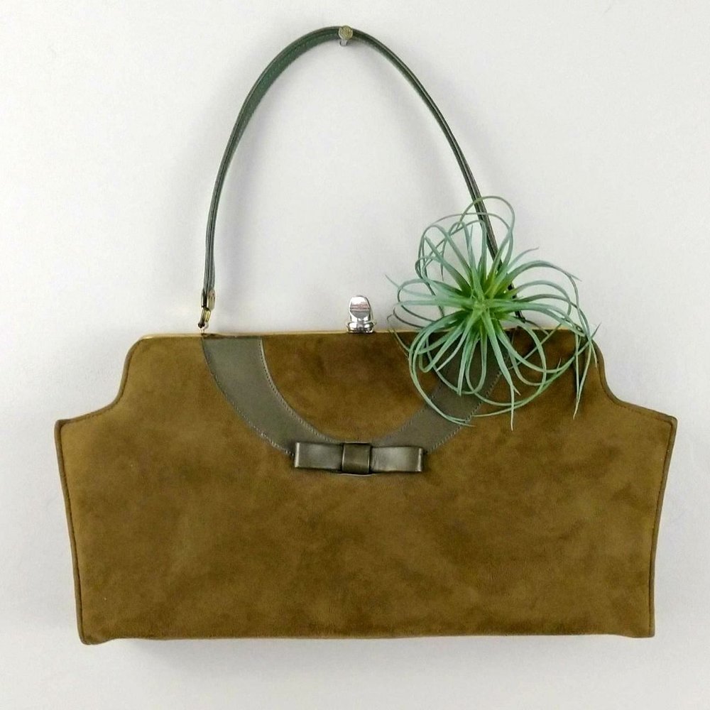 60s Vintage Hand Bag Purse Suede Mrs. Maisel 😼🛍️